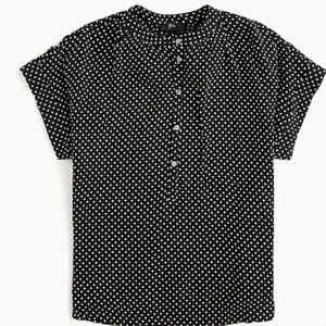 J Crew Drapey Popover in Dots